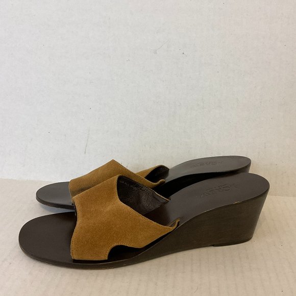 J. Crew Shoes - J. Crew Slide Wedge Sandals 10 Brown Tan Suede Slip On